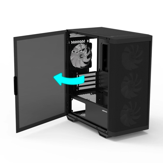 Кутия за компютър Zalman Case mATX - M4 Black - Addressable RGB, Tempered Glass, 4 fans included