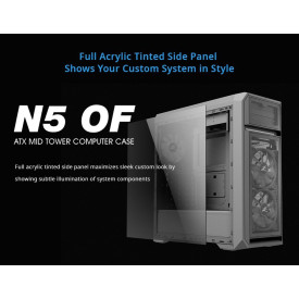 Кутия за компютър Zalman Case ATX - N5 OF - 3 x 120mm White LED