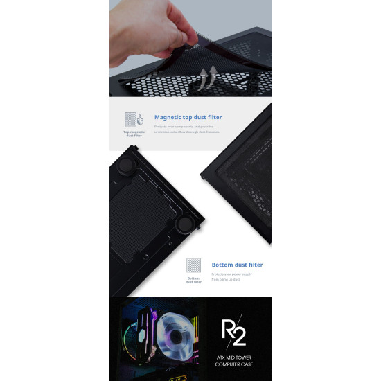 Кутия за компютър Zalman Case ATX - R2 BLACK