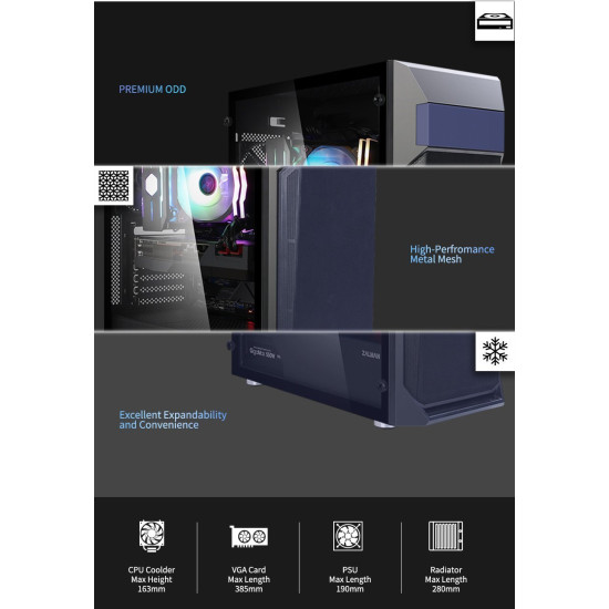 Кутия за компютър Zalman Case ATX - Z1 PLUS