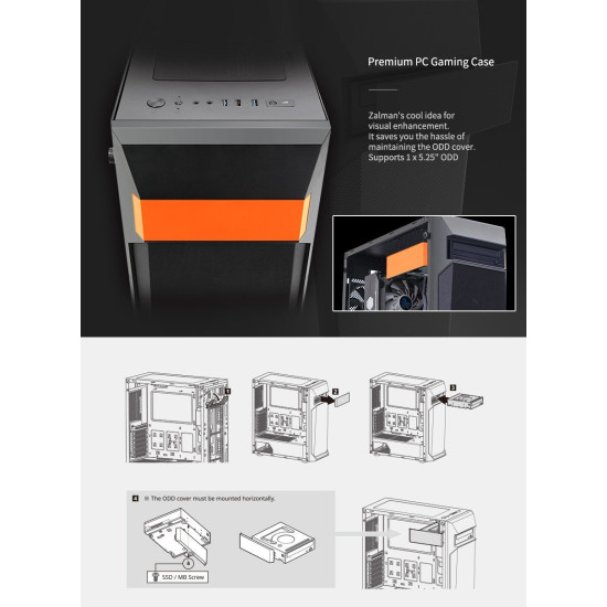 Кутия за компютър Zalman Case ATX - Z1 PLUS