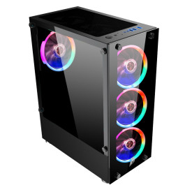 Кутия за компютър 1stPlayer Case ATX - Fire Dancing V2-A RGB - 4 fans included
