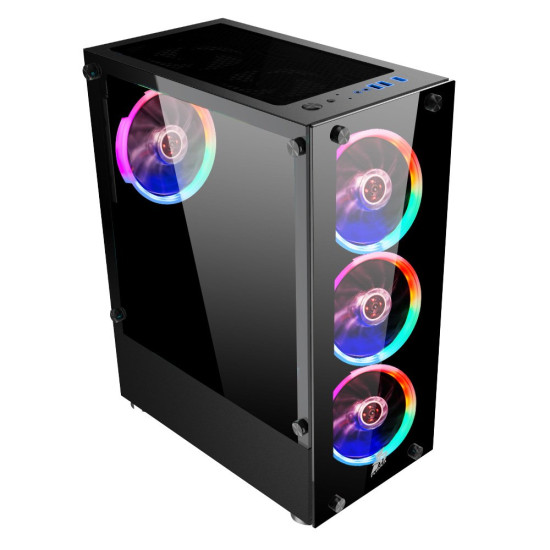 Кутия за компютър 1stPlayer Case ATX - Fire Dancing V2-A RGB - 4 fans included