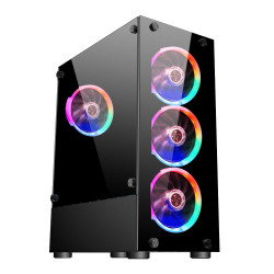Кутия за компютър 1stPlayer Case ATX - Fire Dancing V2-A RGB - 4 fans included