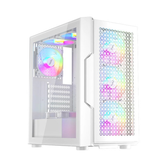 Кутия за компютър 1stPlayer Case ATX - TRILOBITE T7 White - 4 Fans Included