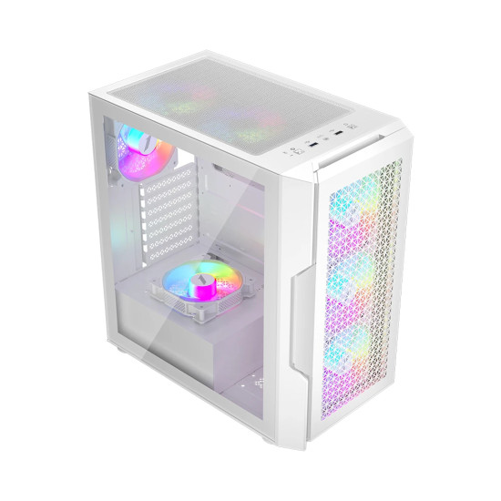 Кутия за компютър 1stPlayer Case ATX - TRILOBITE T7 White - 4 Fans Included