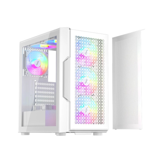 Кутия за компютър 1stPlayer Case ATX - TRILOBITE T7 White - 4 Fans Included