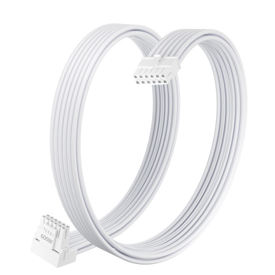 Модулен кабел 1stPlayer Custom Sleeved Modding Cable White - PCIe 5.0 12VHPWR M/M - FM2-B-WH