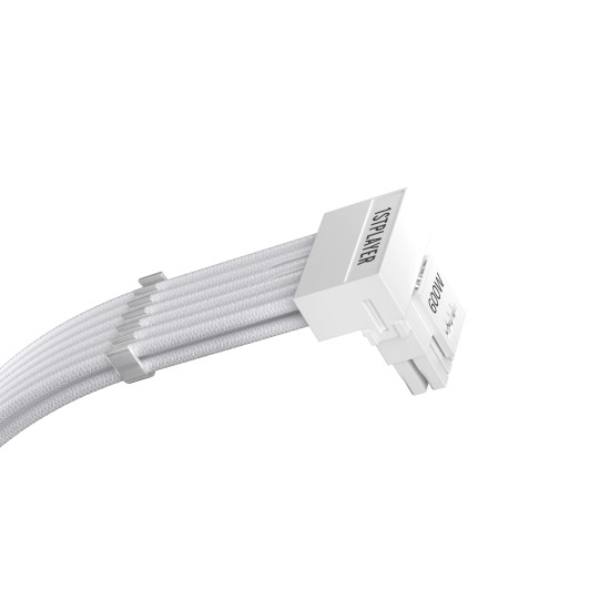Модулен кабел 1stPlayer Custom Sleeved Modding Cable White - PCIe 5.0 12VHPWR M/M - FM2-B-WH
