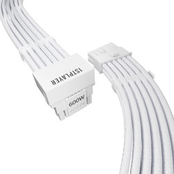 Модулен кабел 1stPlayer Custom Sleeved Modding Cable White - PCIe 5.0 12VHPWR M/M - FM2-B-WH
