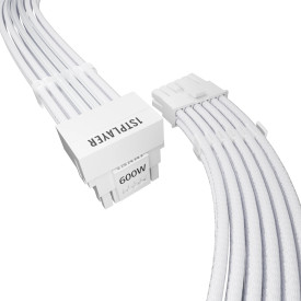 Модулен кабел 1stPlayer Custom Sleeved Modding Cable White - PCIe 5.0 12VHPWR M/M - FM2-B-WH