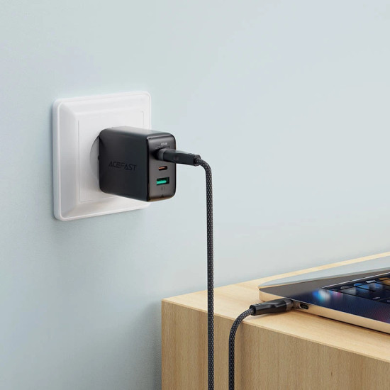 USB кабел Acefast USB-C to USB-C Cable 60W MAGNETIC 1.2m - C11-03 - Black