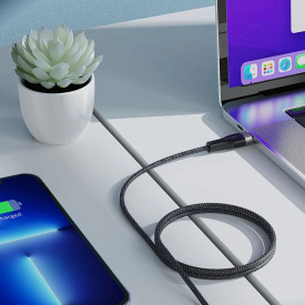 USB кабел Acefast USB-C to USB-C Cable 60W MAGNETIC 1.2m - C11-03 - Black