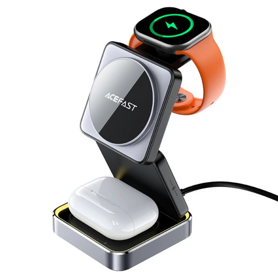 Безжично зарядно Acefast Desktop 3-in-1 Wireless Charging Holder - E20 Black