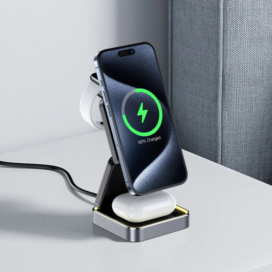 Безжично зарядно Acefast Desktop 3-in-1 Wireless Charging Holder - E20 Black