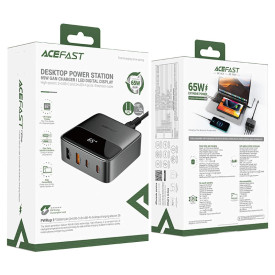 Зарядно Acefast Desktop Wall Charger PD65W GaN Z6, USB-C x 2, USB-A x 2