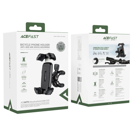 Стойка за телефон за колело Acefast Bicycle phone holder - Anti-skid, Shock-Absorbing - D23 - Black