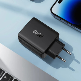 Зарядно Acefast Charger Wall GaN PD45W - A61 - USB-C x 2, USB-A x 2, Black