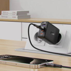 Зарядно Acefast Charger Wall GaN PD45W - A61 - USB-C x 2, USB-A x 2, Black