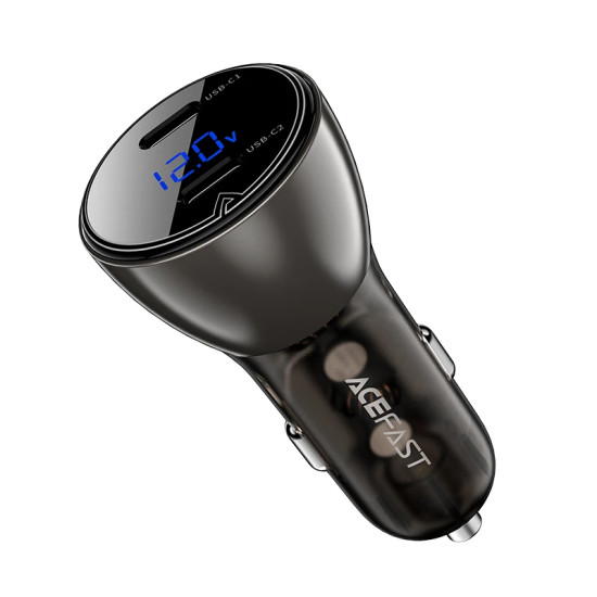 Зарядно за кола Acefast Fast Charger Car PD3.0 60W - B10 - USB-C x 2, Metal, Black