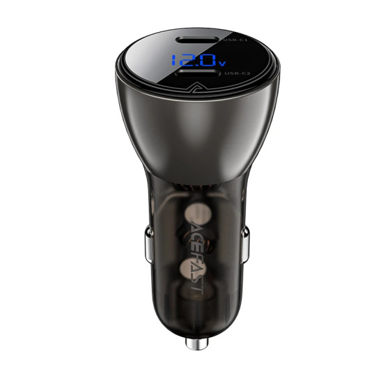 Зарядно за кола Acefast Fast Charger Car PD3.0 60W - B10 - USB-C x 2, Metal, Black