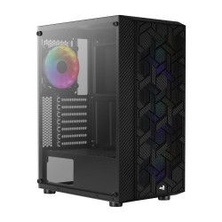 Кутия за компютър AeroCool Case Hive v2 - Mesh panel, FRGB, Tempered Glass, 4 Fans - ACCM-PV27043.11