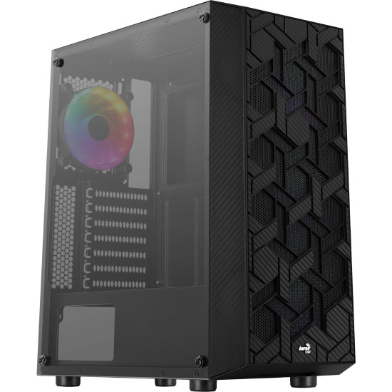 Кутия за компютър AeroCool Case Hive v2 - Mesh panel, FRGB, Tempered Glass, 4 Fans - ACCM-PV27043.11