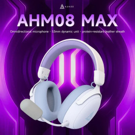 Безжични слушалки Ajazz Wireless Gaming Headphones - AHM08 MAX Purple, White, Blue - Bluetooth , 2.4G