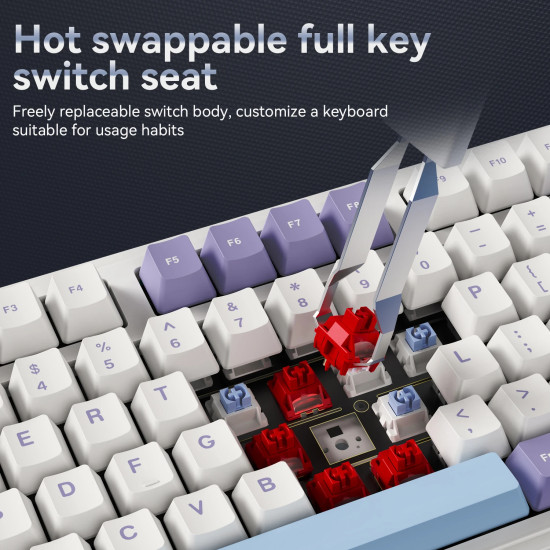 Безжична клавиатура Ajazz Wireless Gaming Mechanical Keyboard AK980 V2 - Gift Switch [Linear] (English US), Black, Gray