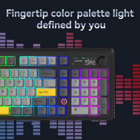 Безжична клавиатура Ajazz Wireless Gaming Mechanical Keyboard AK980 V2 - Gift Switch [Linear] (English US), Black, Gray