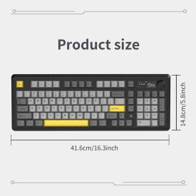 Безжична клавиатура Ajazz Wireless Gaming Mechanical Keyboard AK980 V2 - Gift Switch [Linear] (English US), Black, Gray