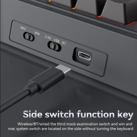 Безжична клавиатура Ajazz Wireless Gaming Mechanical Keyboard AK980 V2 - Gift Switch [Linear] (English US), Black, Gray