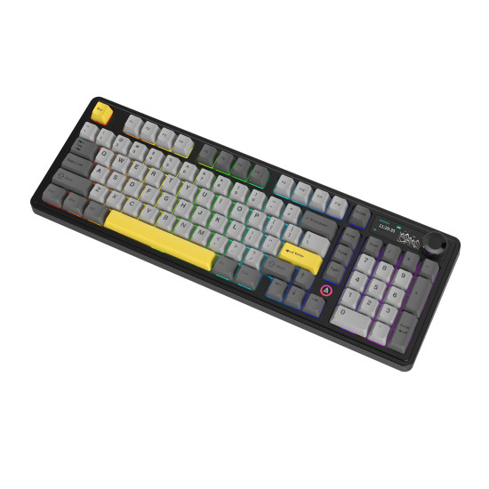 Безжична клавиатура Ajazz Wireless Gaming Mechanical Keyboard AK980 V2 - Gift Switch [Linear] (English US), Black, Gray