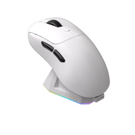 Безжична мишка Ajazz AJ179 PRO - Wireless Gaming Mouse - 8K, Magnetic Charging Dock, White