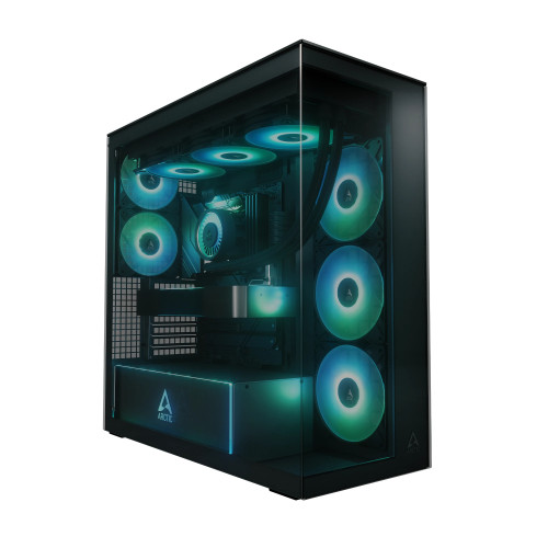 Кутия за компютър Arctic Xtender, Mid Tower, Tempered glass, ARGB fans, Black