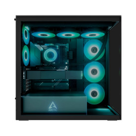 Кутия за компютър Arctic Xtender, Mid Tower, Tempered glass, ARGB fans, Black