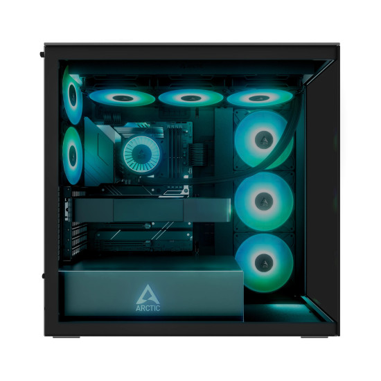 Кутия за компютър Arctic Xtender, Mid Tower, Tempered glass, ARGB fans, Black