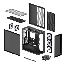 Кутия за компютър Arctic Xtender, Mid Tower, Tempered glass, ARGB fans, Black