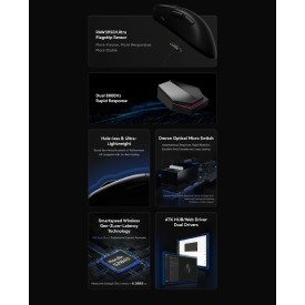 Безжична мишка ATK Wireless Gaming Mouse Z1 PRO MAX - 8K, White