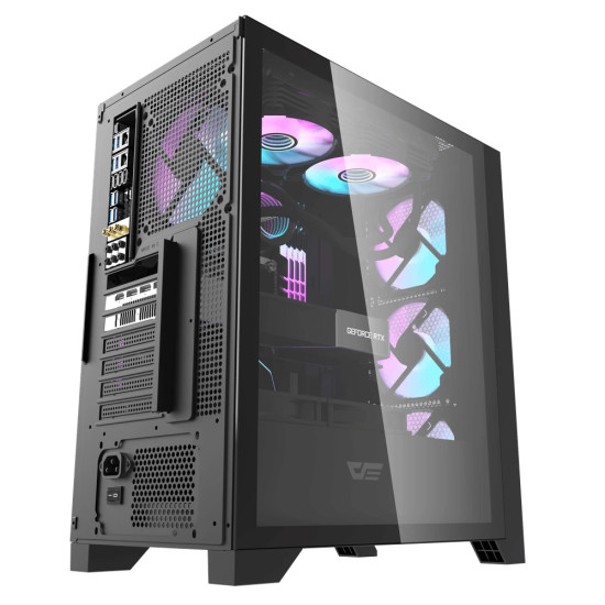 Кутия за компютър Darkflash Case ATX - DRX70 Mesh Black - Addressable RGB 4 fans, USB-C