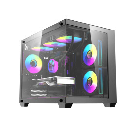 Кутия за компютър Darkflash Case mATX - B275 PRO Black - 6 x 120 mm Infinity Mirror A-RGB