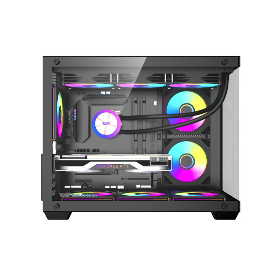 Кутия за компютър Darkflash Case mATX - B275 PRO Black - 6 x 120 mm Infinity Mirror A-RGB