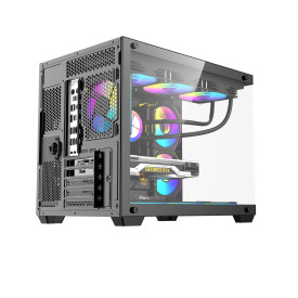 Кутия за компютър Darkflash Case mATX - B275 PRO Black - 6 x 120 mm Infinity Mirror A-RGB