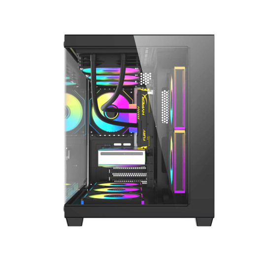 Кутия за компютър Darkflash Case mATX - B275 PRO Black - 6 x 120 mm Infinity Mirror A-RGB