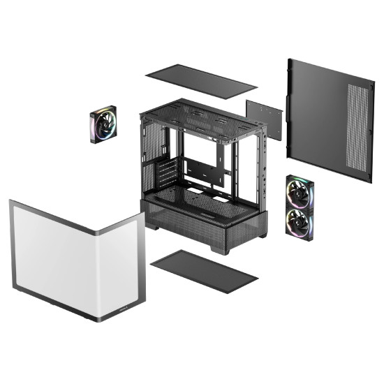 Кутия за компютър DeepCool Case ATX - CG380U 3F - 3 ARGB Fans, USB-C
