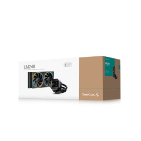 Водно охлаждане DeepCool LM240, 2.4 инча IPS Display, 2x120mm, ARGB