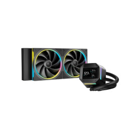 Водно охлаждане DeepCool LM240, 2.4 инча IPS Display, 2x120mm, ARGB