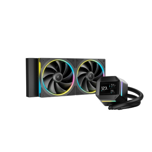 Водно охлаждане DeepCool LM240, 2.4 инча IPS Display, 2x120mm, ARGB