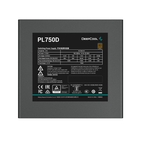 Захранване DeepCool PSU ATX 3.0 750W Bronze - PL750-D