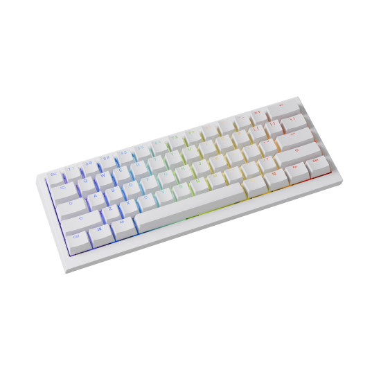 Безжична клавиатура Ducky Professional Gaming Mechanical Keyboard One X Mini Wireless White - Ducky AI Switches [Linear], Bluetooth
